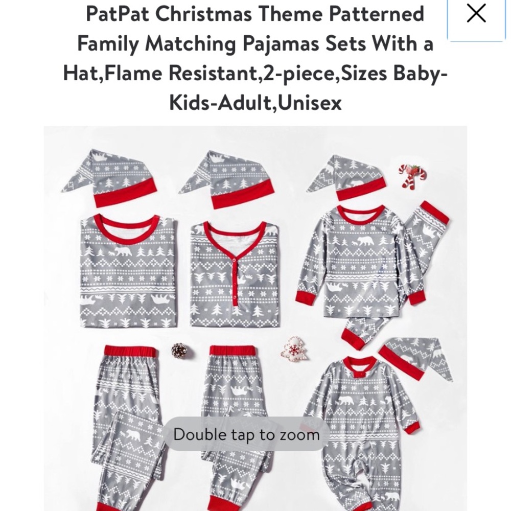 Patpat holiday mens pajamas size large red and grey